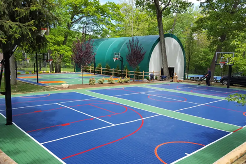 Commercial basketball courts installed by SYNLawn